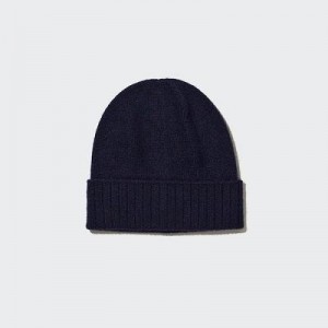 Bonnet Uniqlo Cashmere Knitted Femme Bleu Marine | 4087861