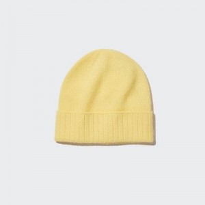 Bonnet Uniqlo Cashmere Knitted Femme Jaune | 9556536