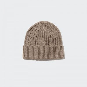 Bonnet Uniqlo HEATTECH Ribbed Femme Beige | 9875986