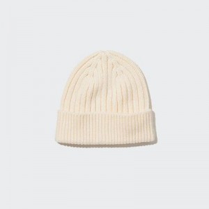 Bonnet Uniqlo HEATTECH Ribbed Femme Blanche | 448056