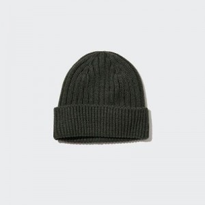 Bonnet Uniqlo HEATTECH Ribbed Femme Vert Olive | 1805629