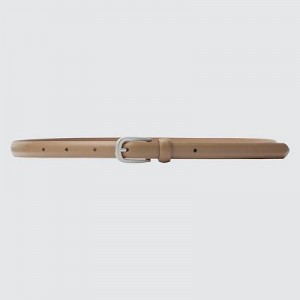 Ceintures Uniqlo Skinny Femme Beige | 2638403