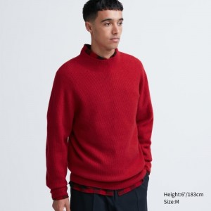 Chandails Uniqlo 3d Knit Souffle Yarn Mock Neck Homme Rouge | 7973778