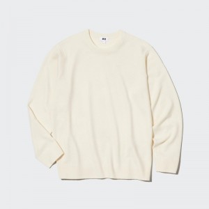 Chandails Uniqlo Cashmere Crew Neck Long-sleeve Homme Blanche | 1664976