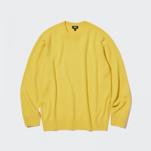 Chandails Uniqlo Cashmere Crew Neck Long-sleeve Homme Jaune | 4425230