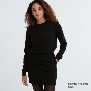 Chandails Uniqlo Cashmere Crew Neck Long-sleeve Femme Noir | 3628834