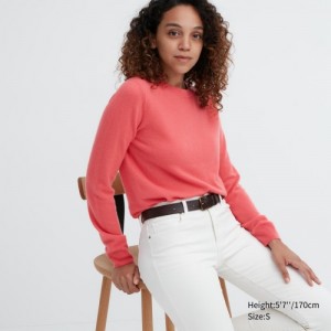 Chandails Uniqlo Cashmere Crew Neck Long-sleeve Femme Rose | 1959608