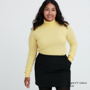 Chandails Uniqlo Cashmere Turtleneck Femme Jaune | 2766884