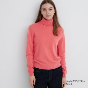 Chandails Uniqlo Cashmere Turtleneck Femme Rose | 2174503