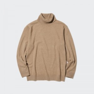 Chandails Uniqlo Cashmere Turtleneck Long-sleeve Homme Kaki | 5924843