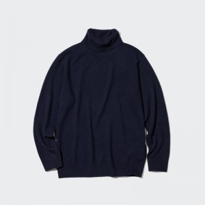 Chandails Uniqlo Cashmere Turtleneck Long-sleeve Homme Bleu Marine | 4323820