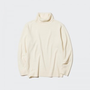 Chandails Uniqlo Cashmere Turtleneck Long-sleeve Femme Blanche | 5623590