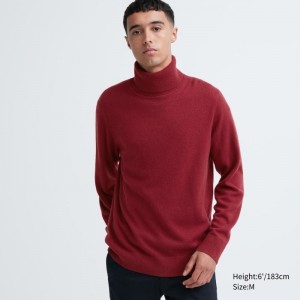 Chandails Uniqlo Cashmere Turtleneck Long-sleeve Homme Bordeaux | 1207844