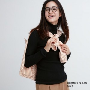 Chandails Uniqlo Extra Fine Merino Ribbed Turtleneck Long-Sleeve Femme Noir | 6017881