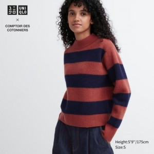 Chandails Uniqlo Premium Lambswool Long-Sleeve Femme Rouge | 182799