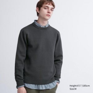 Chandails Uniqlo Washable Milano Ribbed Crew Neck Homme Grise | 81011