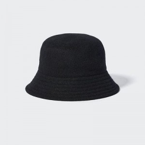 Chapeaux Uniqlo Adjustable Wool Bucket Femme Noir | 9751167