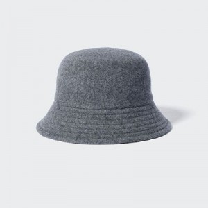 Chapeaux Uniqlo Adjustable Wool Bucket Femme Grise | 2155414