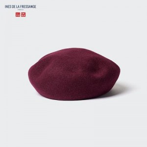 Chapeaux Uniqlo Wool Beret Femme Bordeaux | 3034043