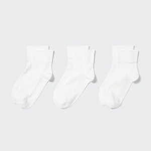 Chaussette Uniqlo 3 Pack Femme Blanche | 3907581