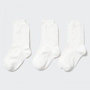 Chaussette Uniqlo 3 Pairs Femme Blanche | 8972382