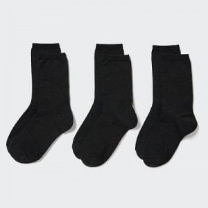 Chaussette Uniqlo 3 Pairs Femme Noir | 4421294