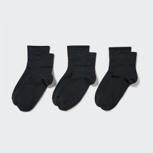 Chaussette Uniqlo Crew Tapered (3 Pairs) Femme Noir | 2695753