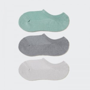 Chaussette Uniqlo Footsies 3 Pack Sports Femme Vert | 1763432