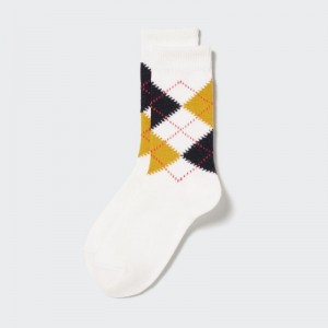Chaussette Uniqlo HEATTECH Argyle Femme Blanche | 2988403