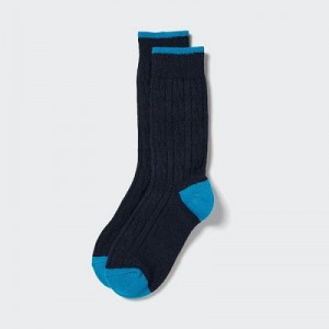 Chaussette Uniqlo HEATTECH Cable Femme Bleu Marine | 4850272