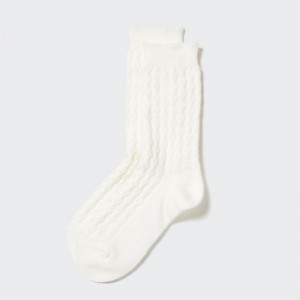 Chaussette Uniqlo HEATTECH Cable Femme Blanche | 3026633