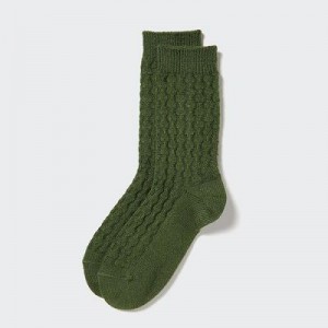 Chaussette Uniqlo HEATTECH Cable Femme Vert | 2327726