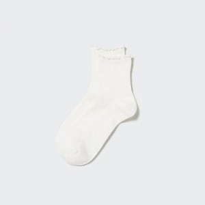 Chaussette Uniqlo HEATTECH Crew Mellow Femme Blanche | 5376184