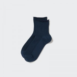 Chaussette Uniqlo HEATTECH Crew Mellow Femme Bleu Marine | 6103514