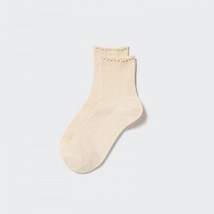 Chaussette Uniqlo HEATTECH Crew Mellow Femme Beige | 9144072