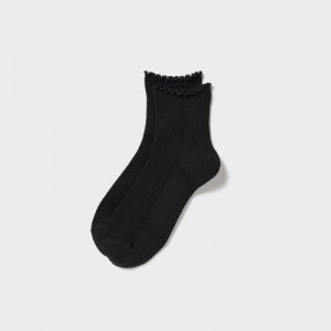 Chaussette Uniqlo HEATTECH Crew Mellow Femme Noir | 354816