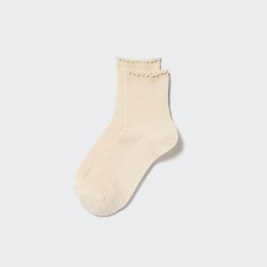 Chaussette Uniqlo HEATTECH Crew Mellow Femme Beige | 5131154