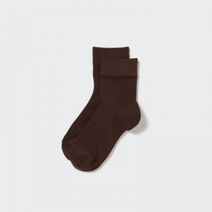 Chaussette Uniqlo HEATTECH Crew Relax Femme Marron | 7723412
