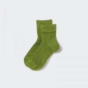 Chaussette Uniqlo HEATTECH Crew Relax Femme Vert | 7757981