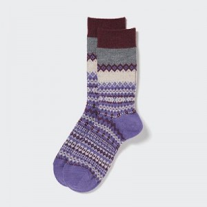 Chaussette Uniqlo HEATTECH Femme Violette | 9157674