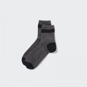 Chaussette Uniqlo HEATTECH Fluffy-Lined Half Homme Grise | 4302678