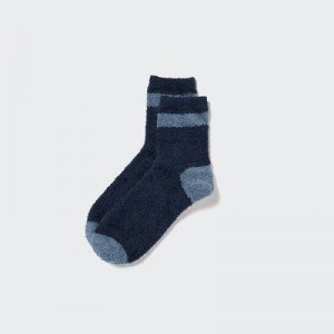 Chaussette Uniqlo HEATTECH Fluffy-Lined Half Femme Bleu | 5564856