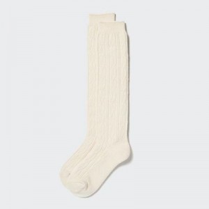 Chaussette Uniqlo HEATTECH Knee High Femme Blanche | 666773