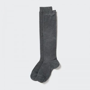 Chaussette Uniqlo HEATTECH Knee High Femme Grise | 1077014