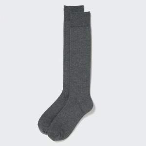 Chaussette Uniqlo HEATTECH Knee High Femme Grise | 2951507