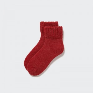 Chaussette Uniqlo HEATTECH Pile Femme Rouge | 9828428