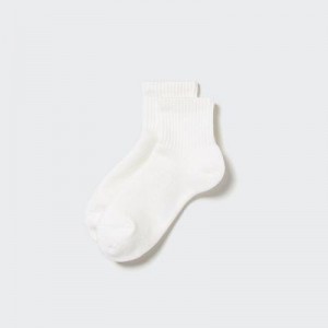 Chaussette Uniqlo HEATTECH Pile Half Femme Blanche | 9683870