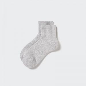 Chaussette Uniqlo HEATTECH Pile Half Femme Grise | 8881336