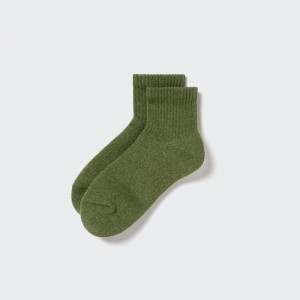 Chaussette Uniqlo HEATTECH Pile Half Homme Vert | 2982238