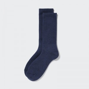 Chaussette Uniqlo HEATTECH Pile Homme Bleu | 1941453